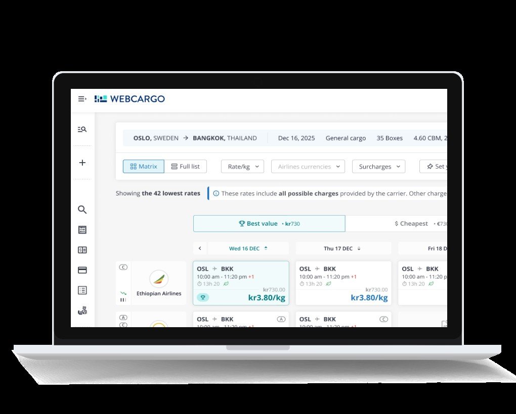 Ethiopian. Cargo signs up to Freightos