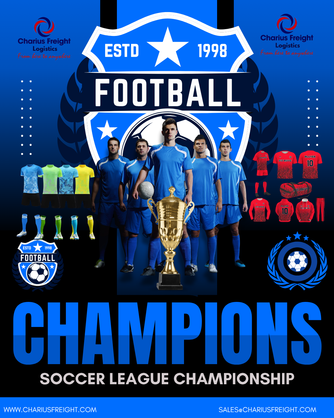 Customized soccer jersey kit