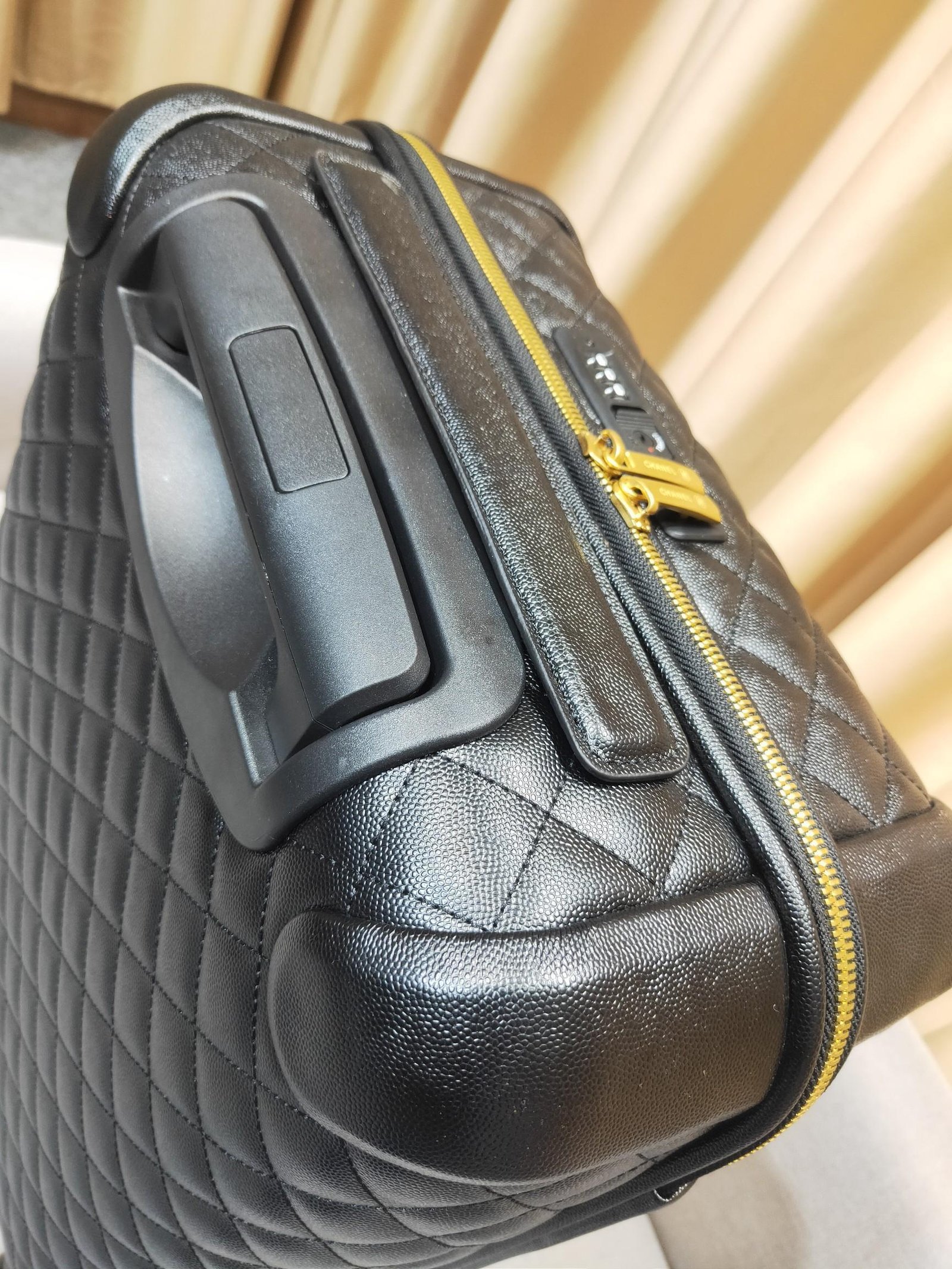 Chanel black quilted wheeled suitcase 100% original