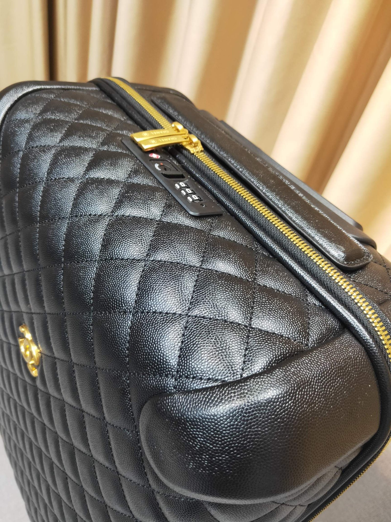 Chanel black quilted wheeled suitcase 100% original thumbnail