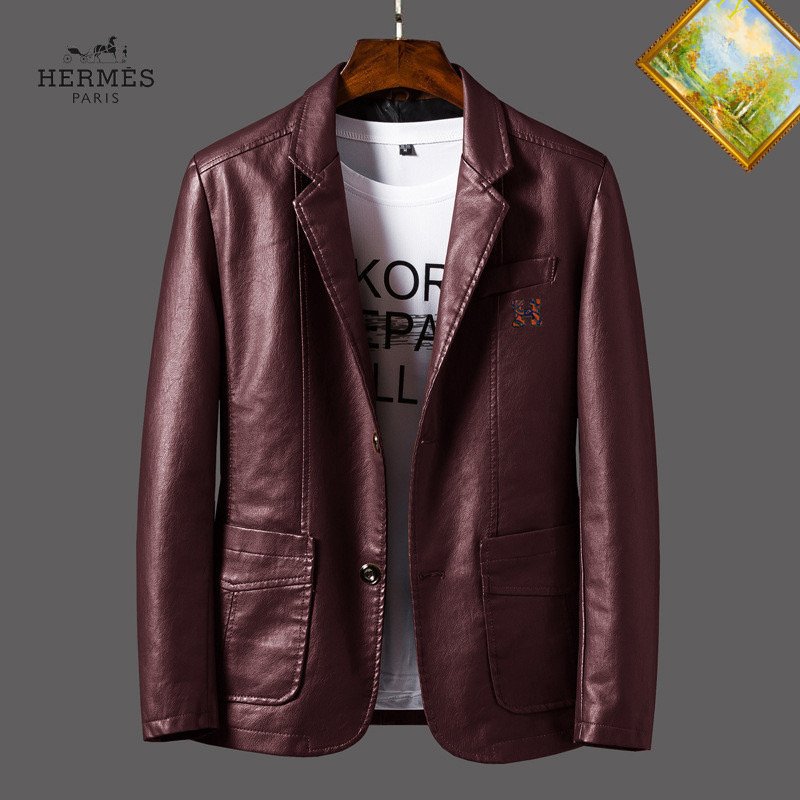 Hermes faux leather blazer