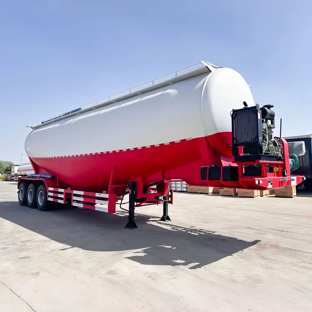 ZW Group Durable 3 Axle Steel Dry Bulk Cement Tanker Semi Trailer 6OT Capacity with External Air Compressor