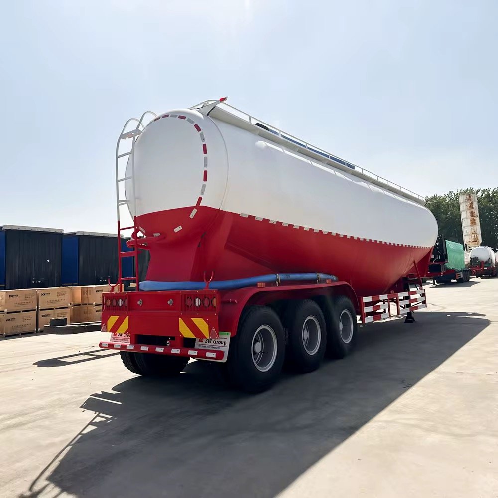ZW Group Durable 3 Axle Steel Dry Bulk Cement Tanker Semi Trailer 6OT Capacity with External Air Compressor thumbnail