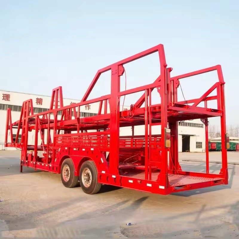 ZW Group Steel Vehicle Transport Car Carrier Semi Trailer 15m 2/3 Axles 60T Max Payload Hydraulic Lifting