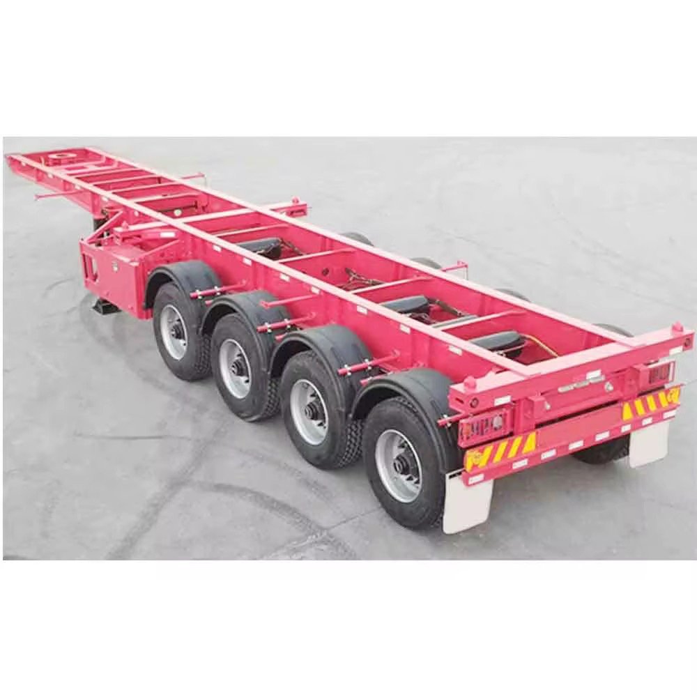 ZW Group 3 Axle 40ft Skeleton Steel Semi Trailer with 45 Ton Capacity thumbnail