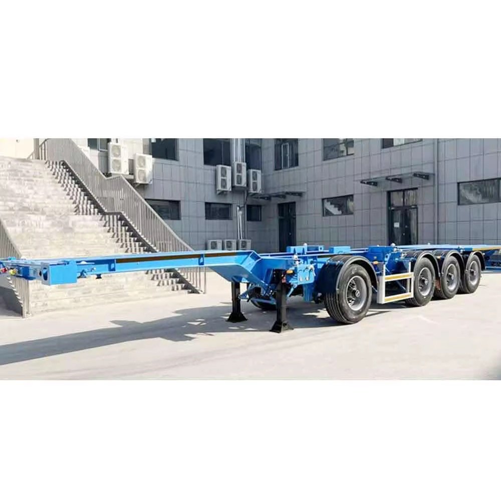 ZW Group 3 Axle 40ft Skeleton Steel Semi Trailer with 45 Ton Capacity