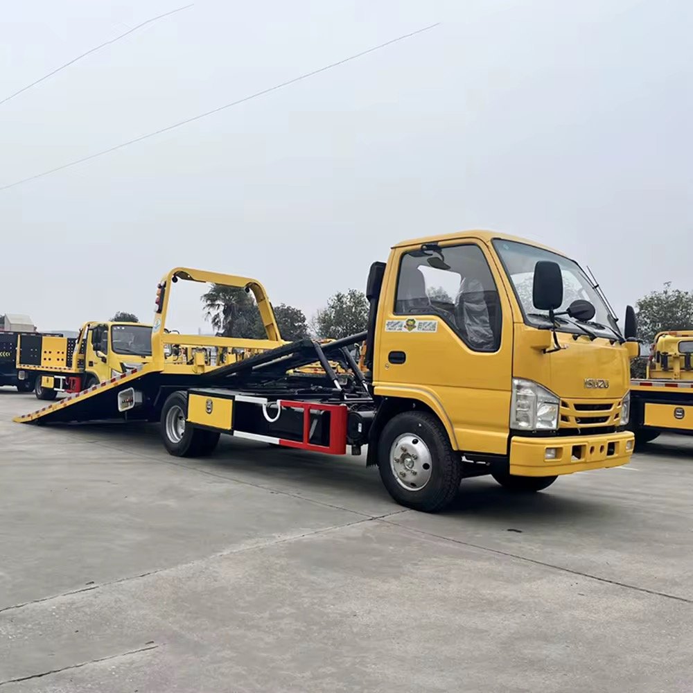 ISUZU 4x2 10T Flatbed Tow Truck 10 Ton Hydraulic Wrecker Truck Euro 5 Engine Heavy Duty thumbnail