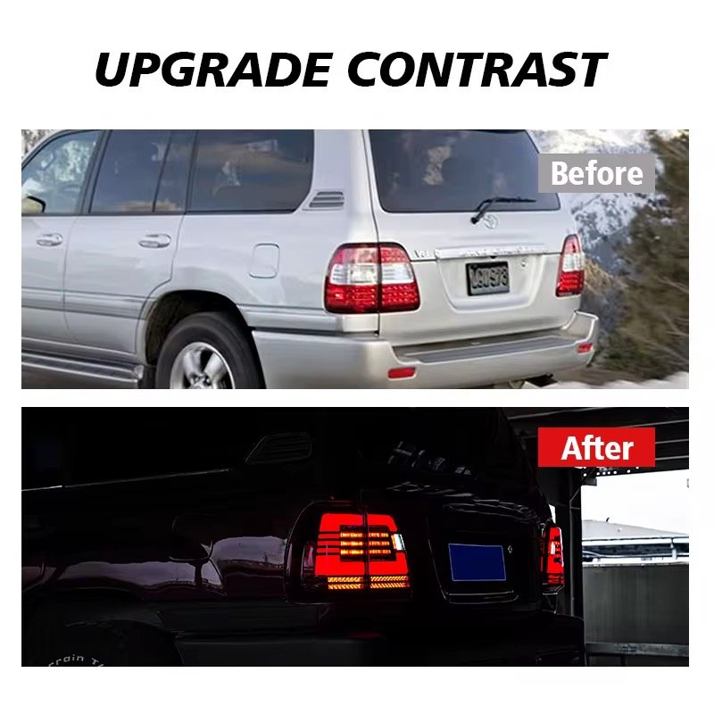 Modified LED Tail Lamp & Headlights for LC100 1998-2003 8000K Color Temperature