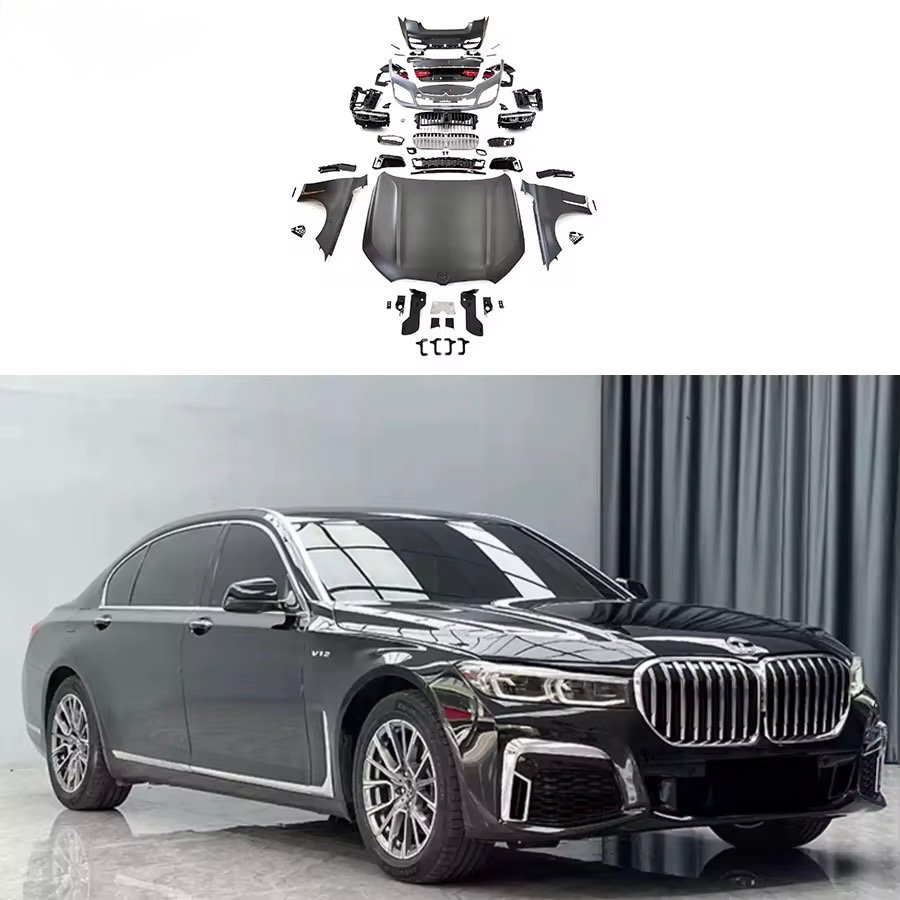 7 SERIES F02 to G12 LCI MP STYLE BODY KIT 2009-2015 FRONT BUMPER HEAD LIGHT SIDE SKIRT FACELIFT 7S F02 to G12 CAR BUMPERS thumbnail