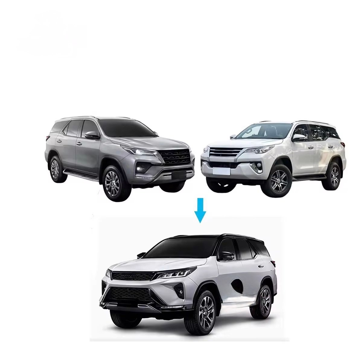 Fortuner 16-21 to R Legender 22-25 Car Body Kit Upgrade New Plastic Front & Rear Bumper thumbnail