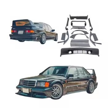 1982-1993 Mercedes-Benz W201 190E Body Kit Wide Fenders Front and Rear thumbnail