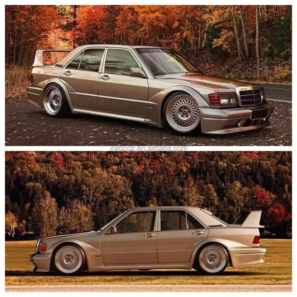 1982-1993 Mercedes-Benz W201 190E Body Kit Wide Fenders Front and Rear thumbnail
