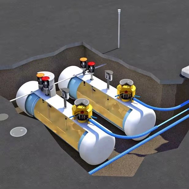 High Quality Q235b Carbon Steel Double Wall Underground Diesel Fuel Tank with Pressure Vessel for Gas Station