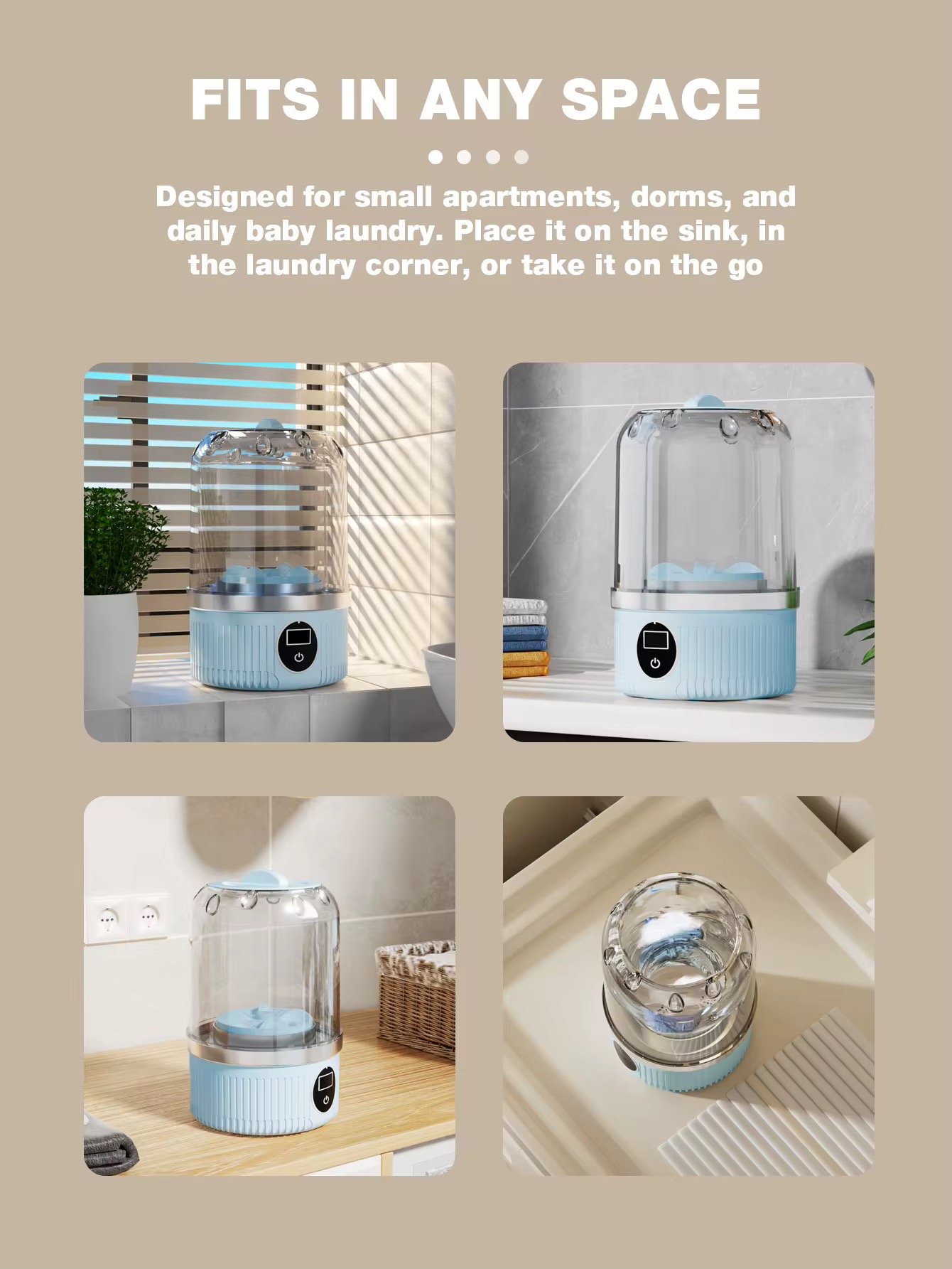 New Portable Mini Semi-Automatic All-In-One Washer/ Dryer <2kg Capacity Foldable Top-Loading Energy thumbnail