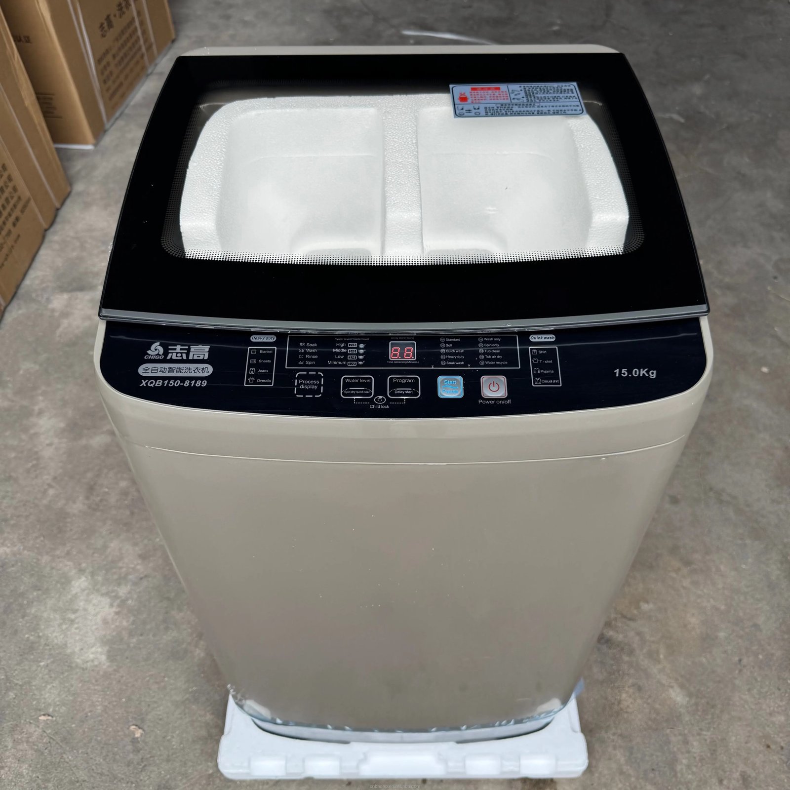 Chigo 15kg English Household Automatic Washing Machine with Drying Function