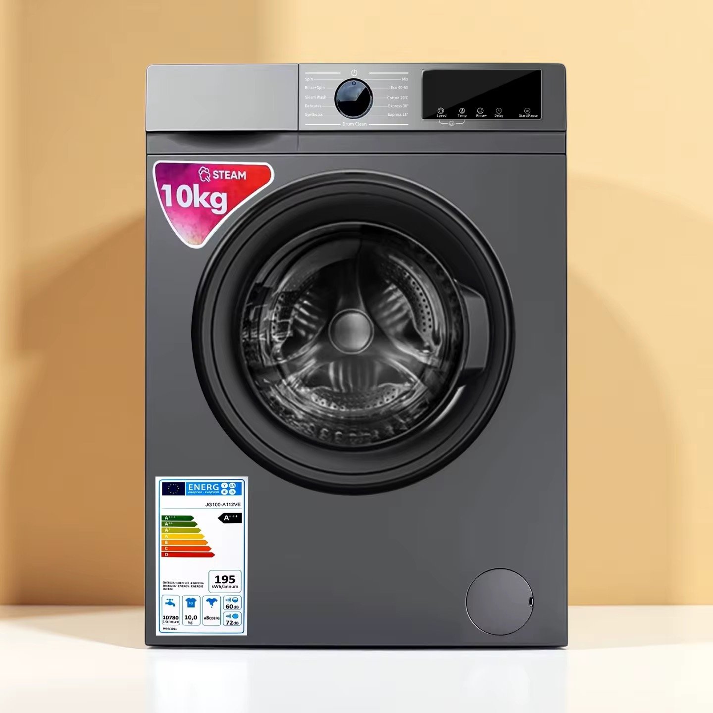 Fully Automatic Inverter Front Load Washing Machine 10kg Washer Dryer Combo with Steam Child Lock for Home & Family Daily Use thumbnail