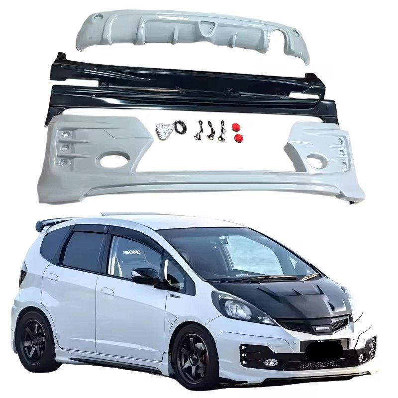 Body Kit Front Bumper Rear Bumper Side Skirts For Honda Fit Jazz 2008 2009 2010 2011 2012 2013 Full Exterior Set
