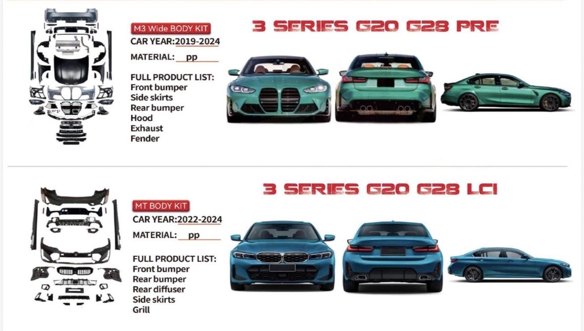 BMW 3 SERIES G20 G28 LCI BODY KITS UPGRADE