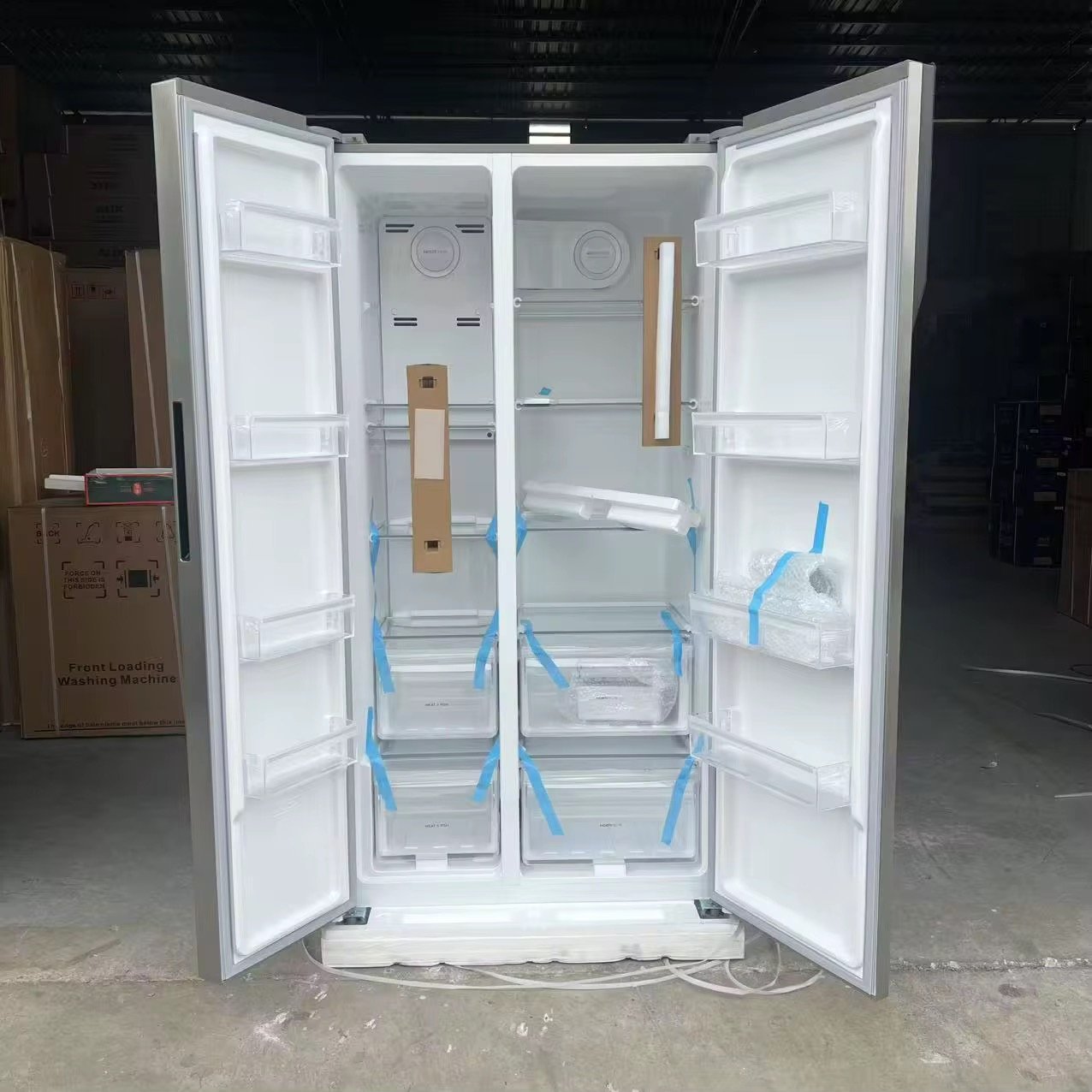 Side by Side Double Door Fridge Stainless Steel 680L thumbnail