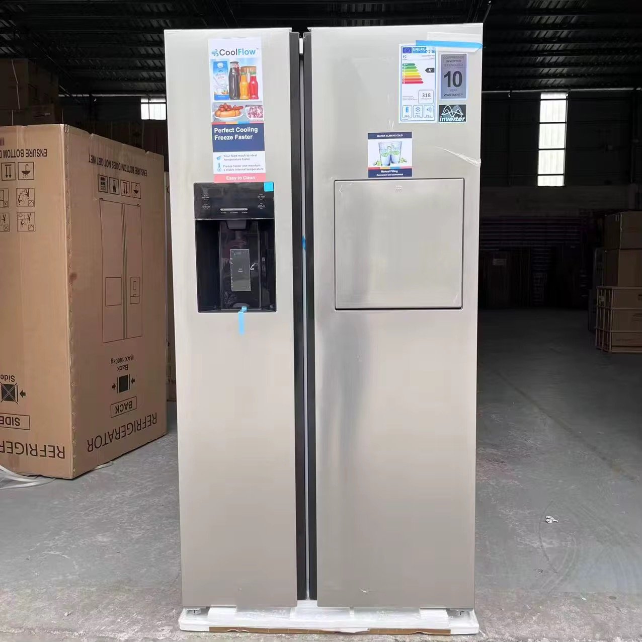 Refrigerator With Ice Maker/Crusher Side by Side Double Door